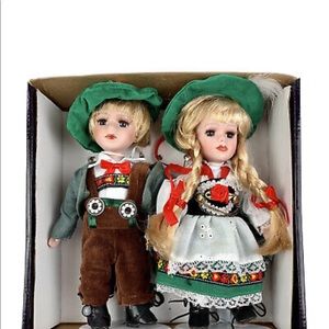 Hansel & Gretal Porcelain Dolls Germany/Austria Vintage New 8” Never out of Box